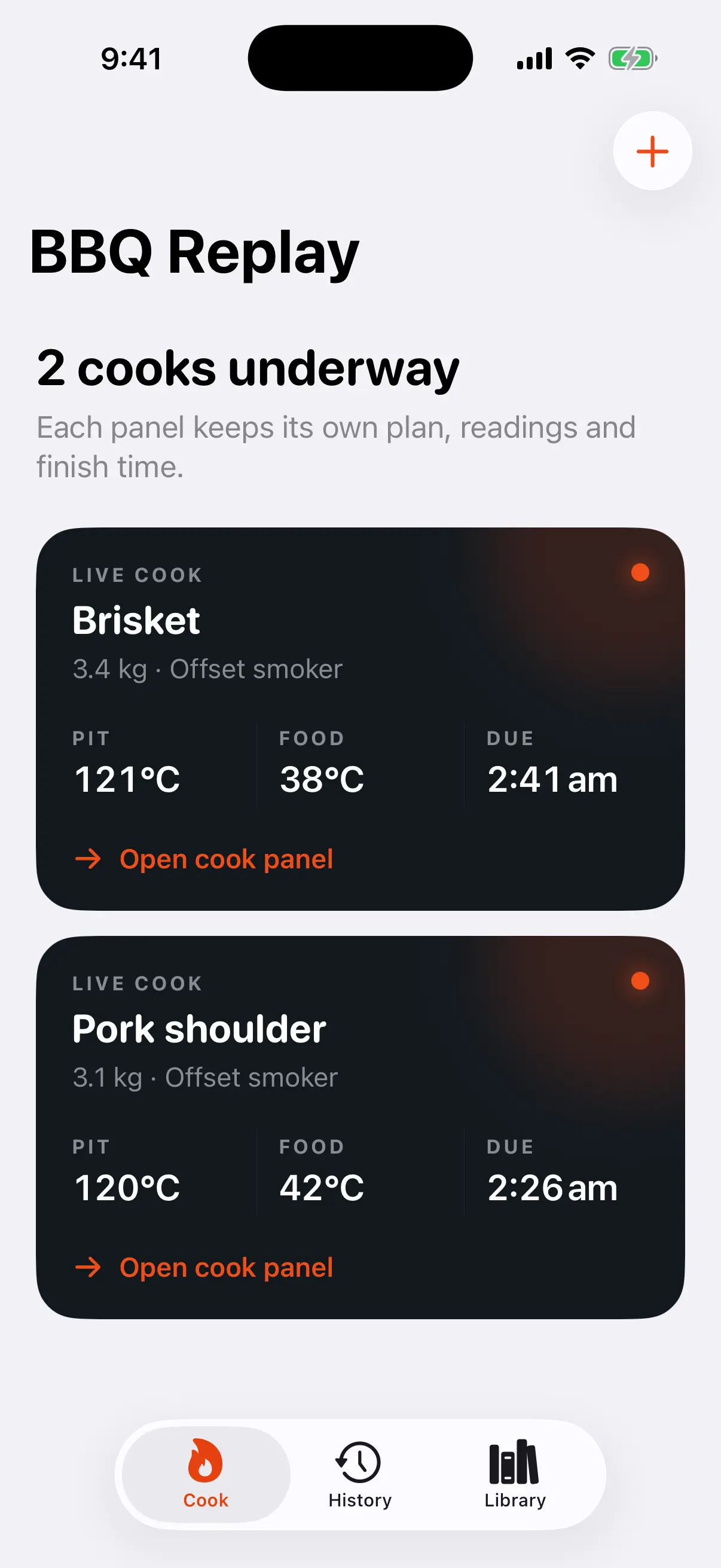 BBQ Replay active cooks interface