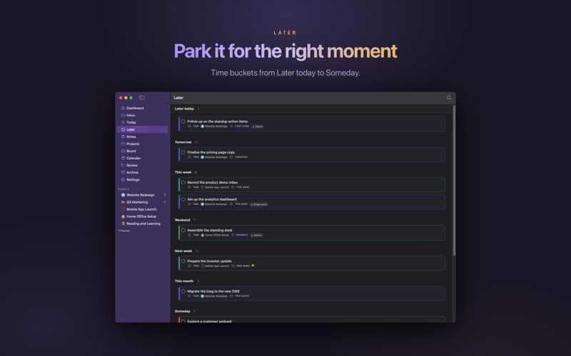 LaterLoom Later buckets from the official App Store listing